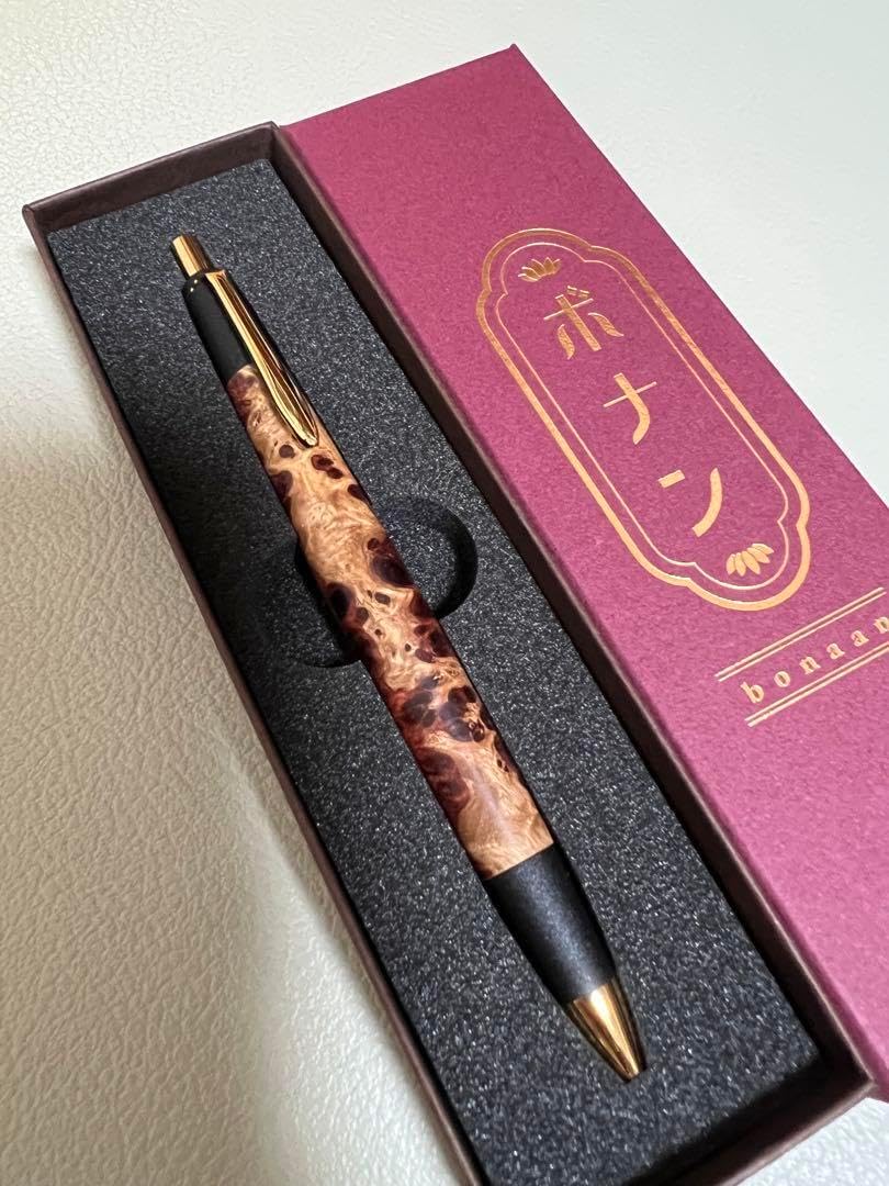 ボナンペン 本花梨瘤源平 シャープペンシル 真鍮金具 花梨紅白